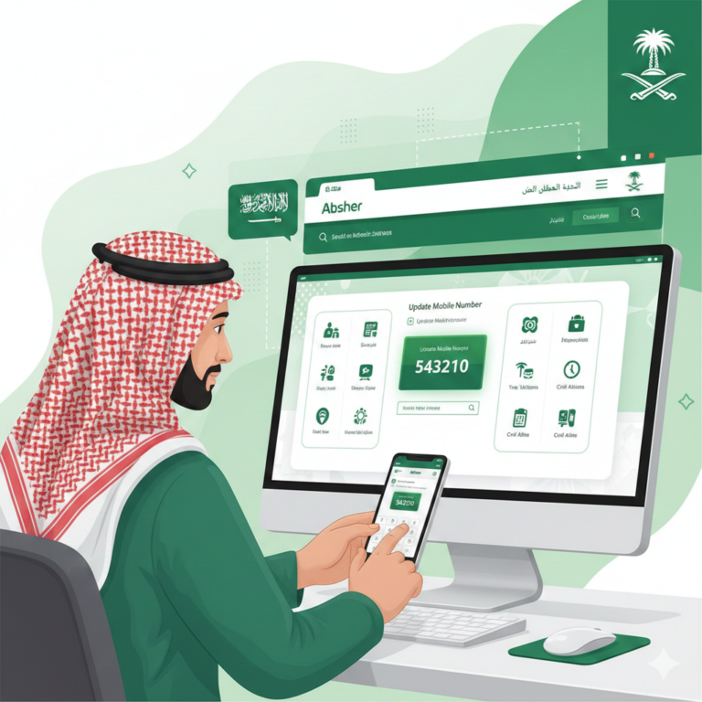 تحديث رقم الجوال في ابشر بسهولة وسرعة — خطوات 1447