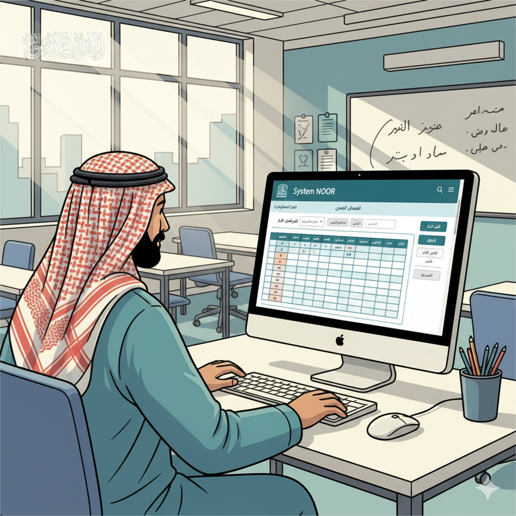إدخال الدرجات في نظام نور: دليل خطوة بخطوة للمعلمين