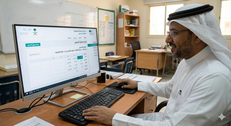 إسناد الجدول في منصة مدرستي: دليل خطوة بخطوة