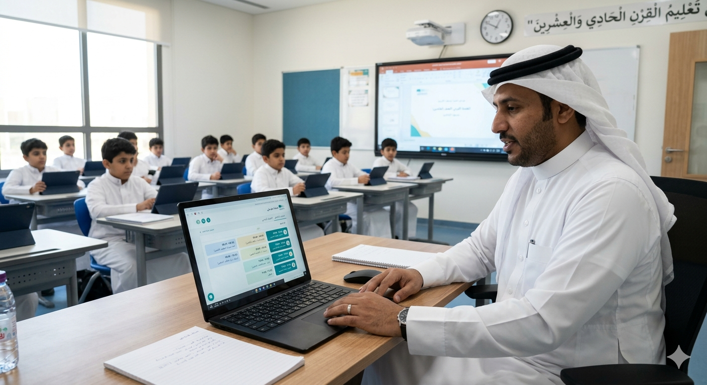 إدخال الجدول في منصة مدرستي خطوة بخطوة