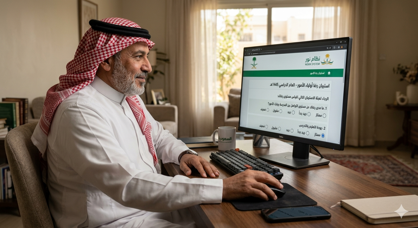 استبيان رضا أولياء الأمور في نظام نور – خطوات سهلة وواضحة